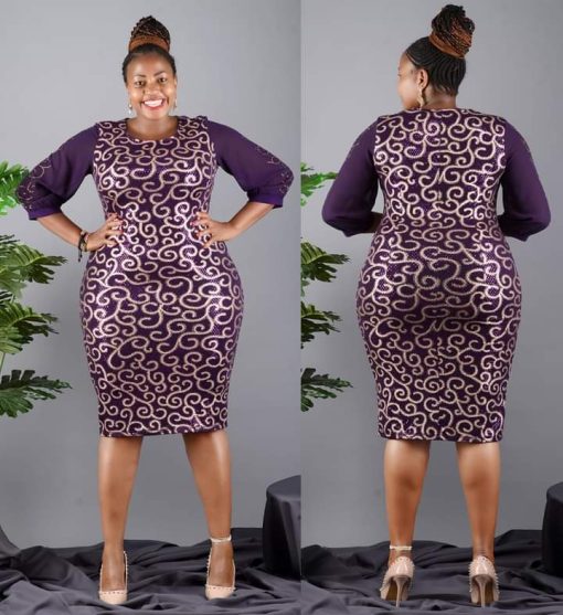 Lemon Gina Women Leopard Patchwork Long Sleeve O-neck Plus Size Bodycon Midi Maxi Dress