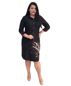 Stand out with Alena Black cotton dress