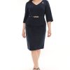 Elegant Office Lady Professional Pencil Dress With Belt New OL African Clothing 3/4 Sleeve Plus Size Women Dresses