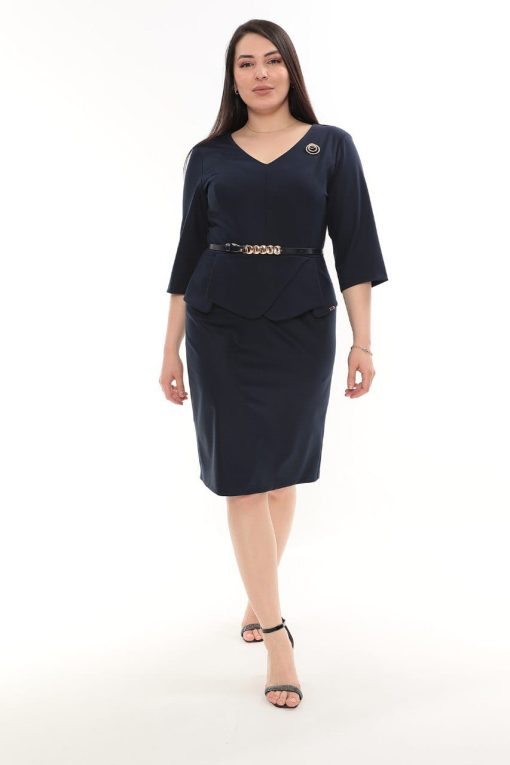 Elegant Office Lady Professional Pencil Dress With Belt New OL African Clothing 3/4 Sleeve Plus Size Women Dresses