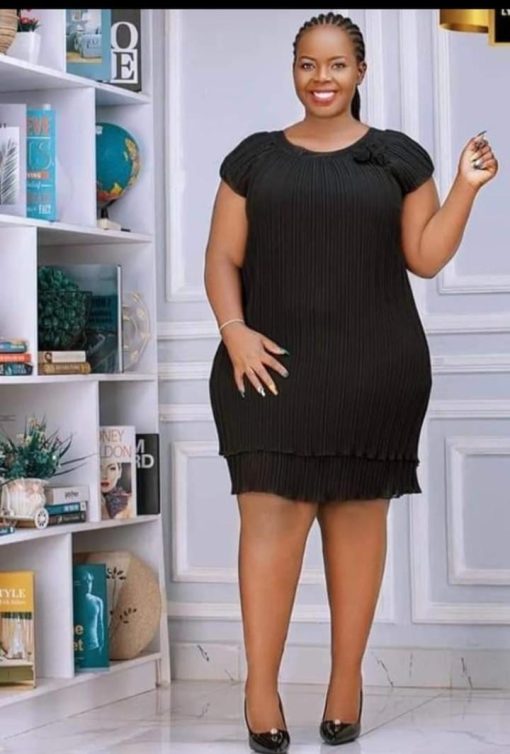 Multi-way Layered Ruffle Black Mini Plus Size Party Dress