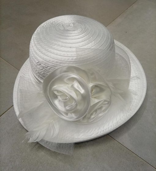 Summer women beach hat big brim flowers lace church hat