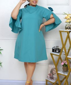 Women's Loose Dress with Three-Quarter Sleeves