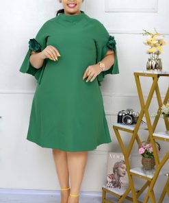 Women's Loose Dress with Three-Quarter Sleeves